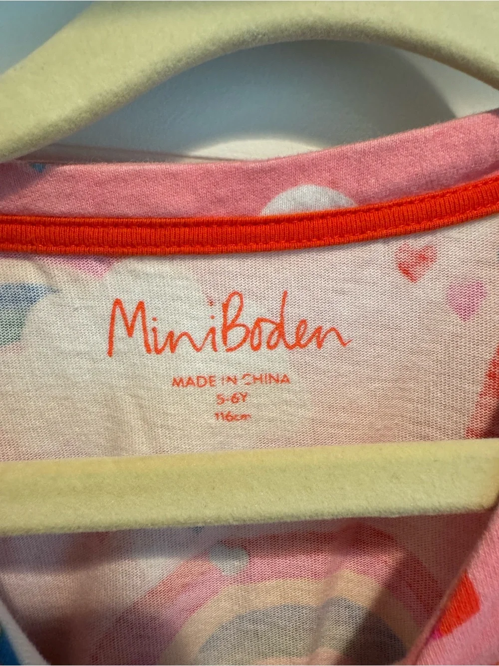 Mini Boden Pink Rainbow & Cloud Print Dress